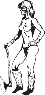 Sexy warrior girl decal 13